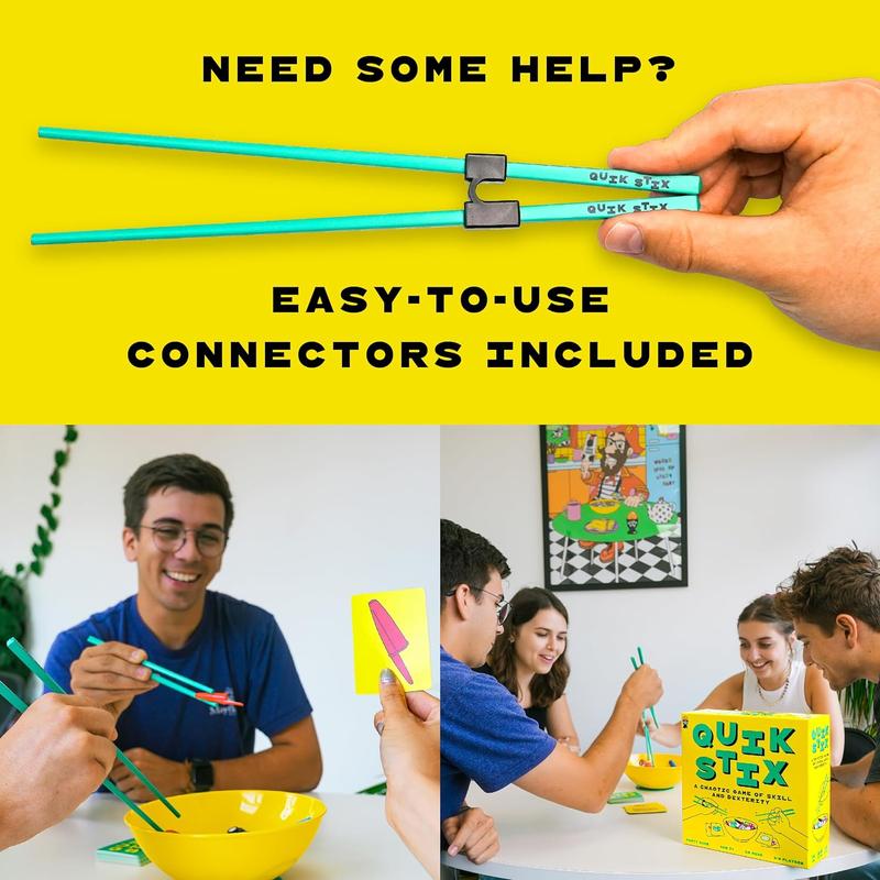 Chopsticks Challenge Game: Quik Stix - The Ultimate Game Of Skill And Dexterity | Ages 7+ | 2-8 Players | For Families, Teens & Adults | Fun Family Night Party Game | Birthday Gift | Games Night
