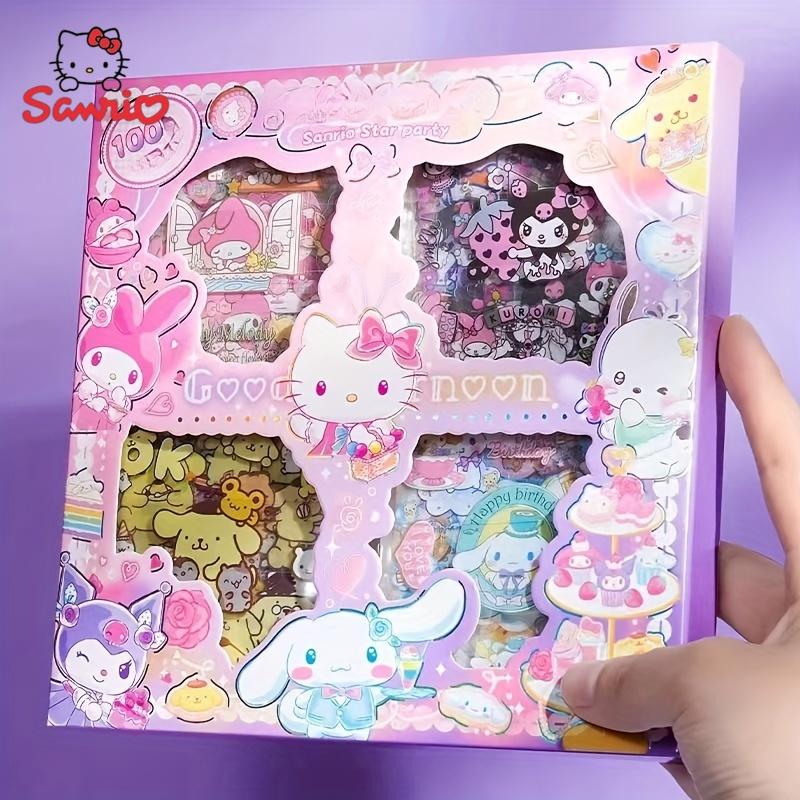 Hello Kitty & Friends 100-Count PET Stickers - Waterproof Cartoon & Animal Designs, Non-Repetitive Decal Collection for Scrap booking, corn stickers