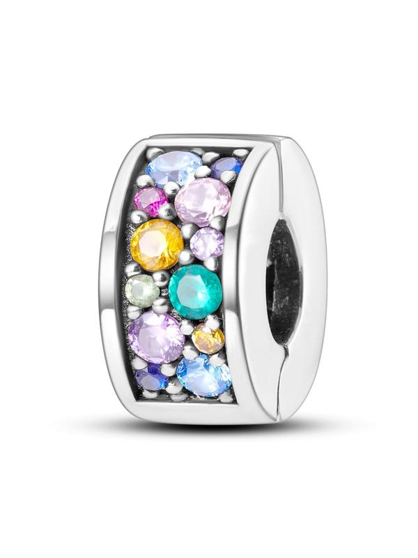 Colorful Rhinestone Decorated Slide Bead, Fashionable DIY Jewelry Accessories for Women & Girls, Trendy All-match & Exquisite DIY Jewelry for Birthday Gift