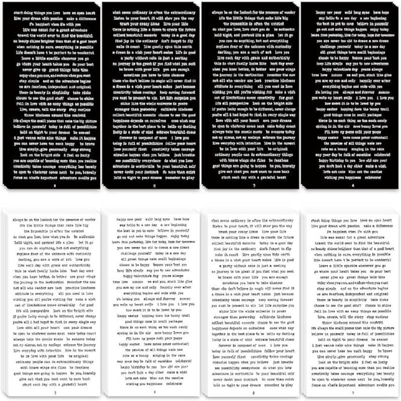 Random Random Text Pattern Sticker, 8 Sheets Creative Retro Text Sticker, Scrapbooking DIY Decorative Material Collage Journaling