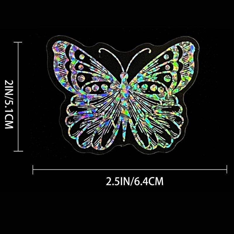 Holographic Stickers, 100pcs Transparent Laser Stickers, Colorful Butterfly Resin Transparent Decoration Stickers for Diy Scrapbook Journal Laptop Water Bottles, Decorative Decal Accessories