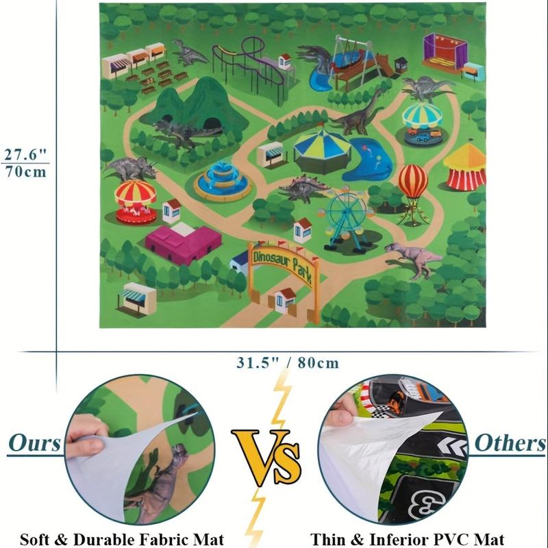 Dinosaur Truck Toy For Kids 3-5 Years, Triceratops Transport Car Carrier With 8 Dino Figures, Activity Play Mat, Dino Eggs And Trees, Capture Jurassic Dinosaurs Play Set For Boys And Girls