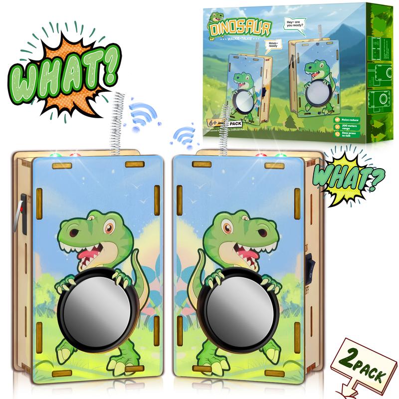 TOKMOC Dinosaur STEM Science Kits walkie talkie 2 Pack Set,DIY Snap Projects Wooden Puzzle walkie talkie Building kits,Wooden Model Set,suitable for indoor and outdoor interactive toys and Birthday Gift Hobbies For aged 12 and above,Stress relief toy