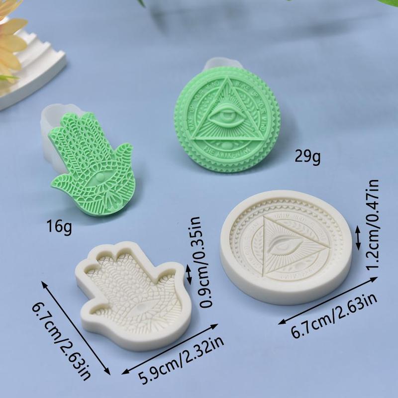Round & Hand Shaped Silicone Mold, 2 Counts Creative Candle Making Mold for Crafts, DIY Candle Soap Making Tools for Party Festival Decor