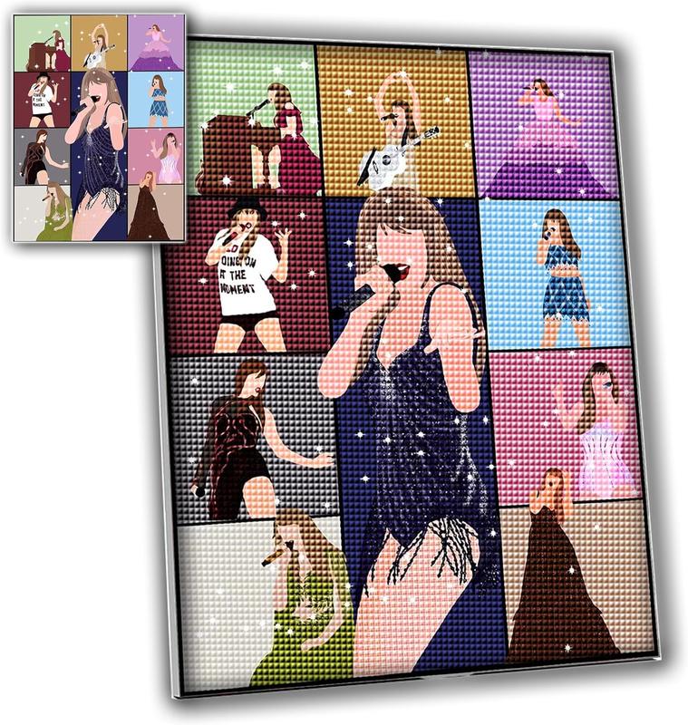 Taylor 5D Diamond Painting for Adults,DIY Diamond Painting Kits,Diamond Painting Kit Art for Wall Home Decor Arts Craft (Multicolor Flash Drill)
