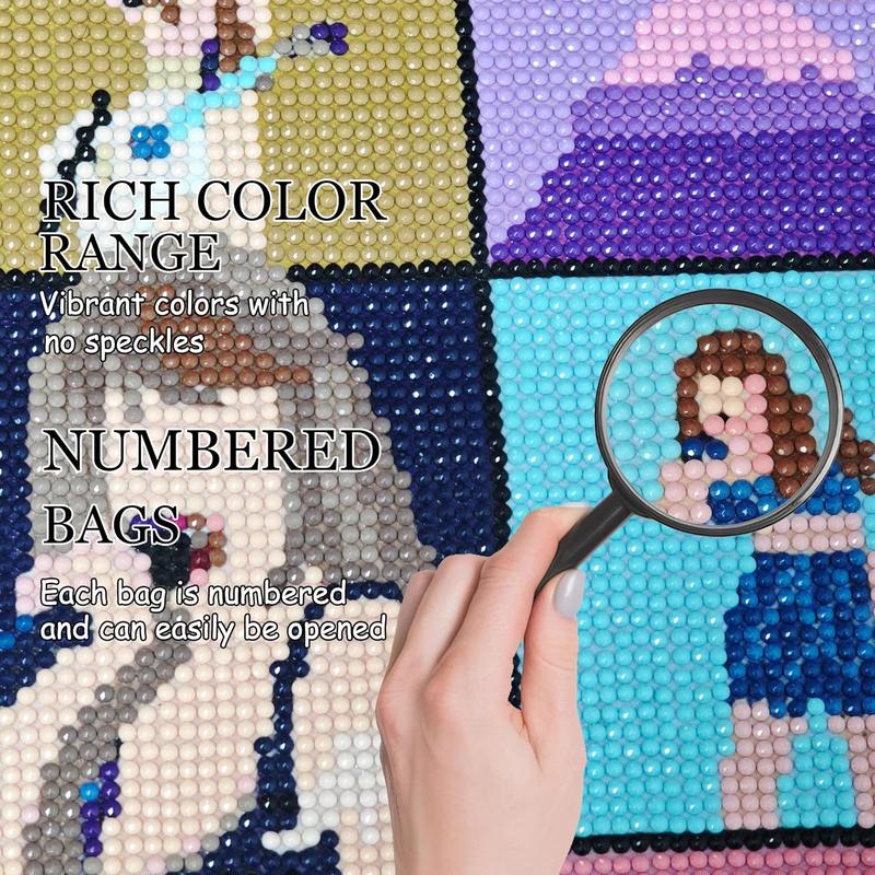 Taylor 5D Diamond Painting for Adults,DIY Diamond Painting Kits,Diamond Painting Kit Art for Wall Home Decor Arts Craft (Multicolor Flash Drill)