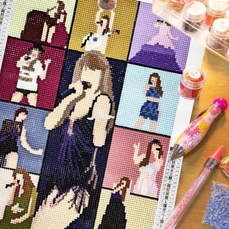 Taylor 5D Diamond Painting for Adults,DIY Diamond Painting Kits,Diamond Painting Kit Art for Wall Home Decor Arts Craft (Multicolor Flash Drill)
