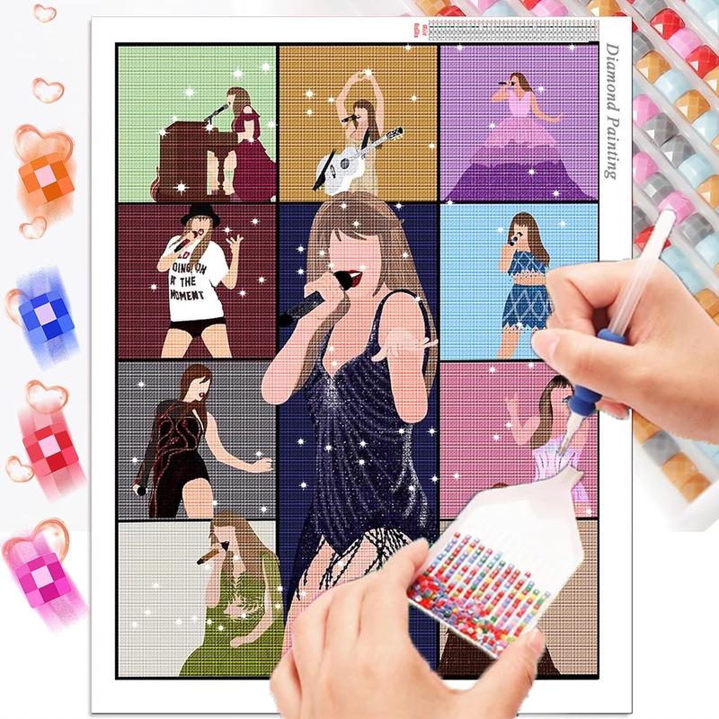 Taylor 5D Diamond Painting for Adults,DIY Diamond Painting Kits,Diamond Painting Kit Art for Wall Home Decor Arts Craft (Multicolor Flash Drill)