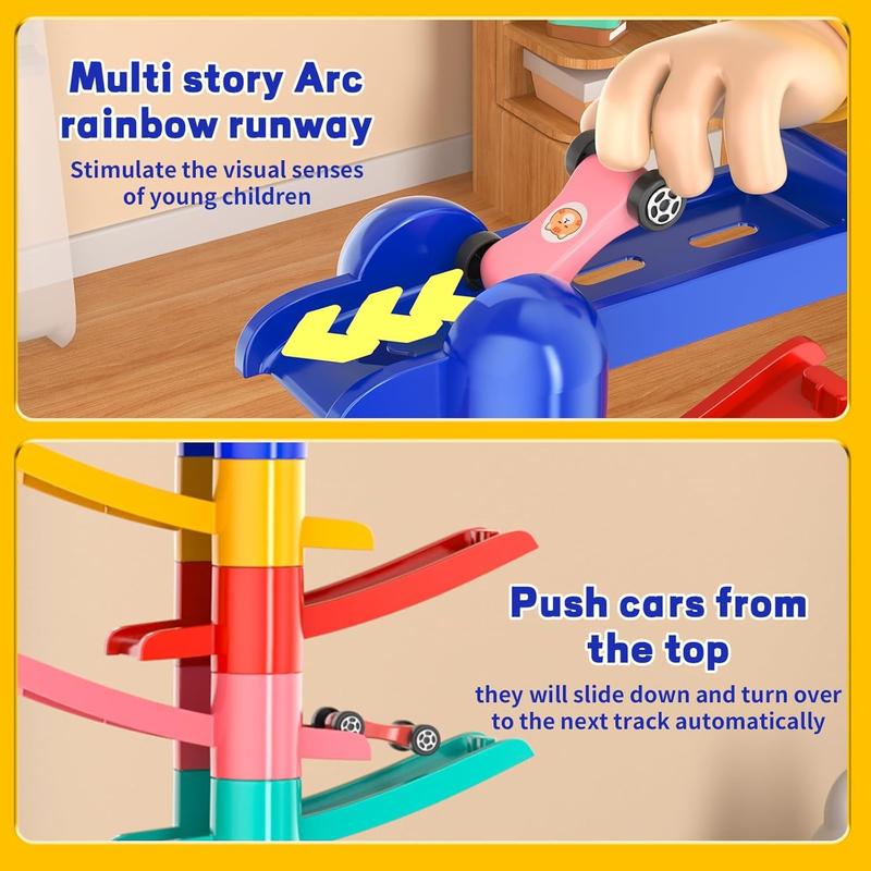 Car Ramp Toy , 23 Layer High Design, Ramp Racer Toy Vehicle Set with Mini Cars Race Tracks,