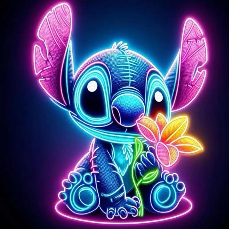 Cartoon Disney Stitch Pattern DIY Diamond Arts Colorful Painting Kit without Frame, DIY 5D Diamond Arts Colorful Painting Kit, Wall Art Decor for Home