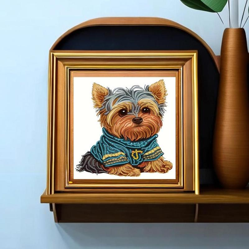 Dog Pattern DIY Diamond Arts Colorful Painting Kit without Frame, DIY Decorative Art Picture for Beginner, Wall Art Decor for Home Office