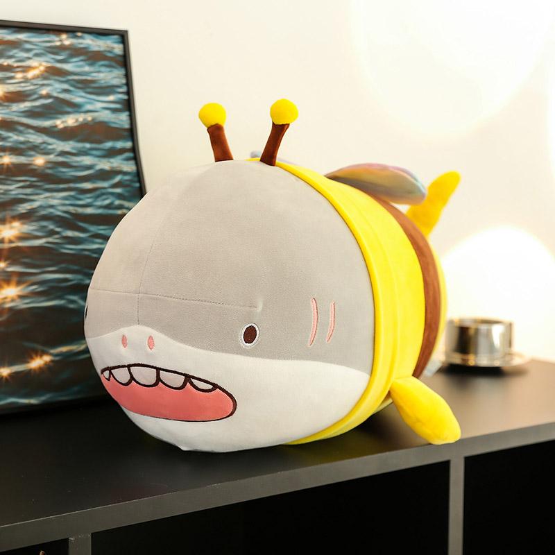 Shark Bee Doll Strange Little Shark Arm Fish Doll Sand Sculpture Plush Toy Pillow Baby Birthday Gift for Men and Women