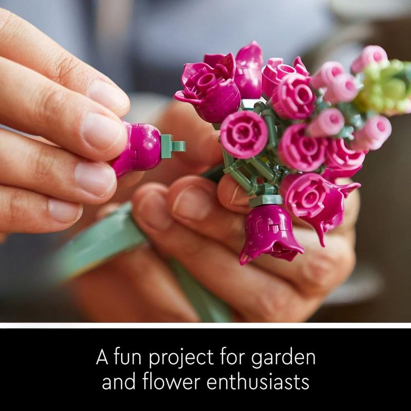 Various Kinds of legi Flowers, Rose Building Block Flowers, Living Room Bedroom Ornaments, Compatible with All Brands Building Block Toys, Gifts for Girls, Mother's Day Gifts, Gift Decorations