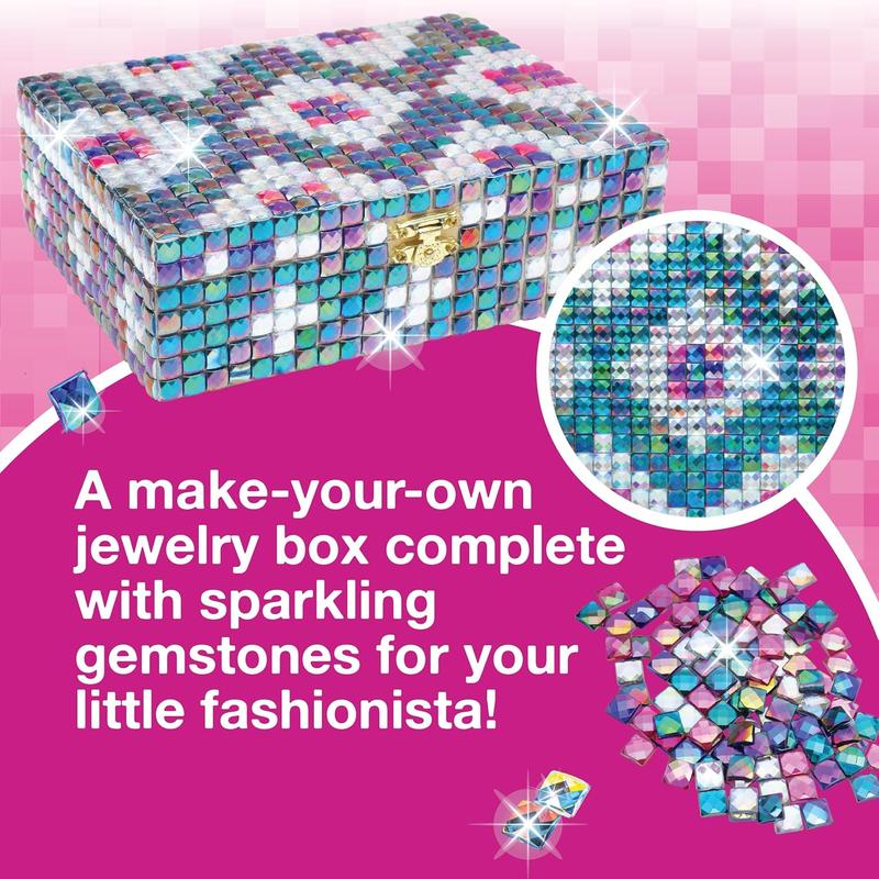 DIY Sparkly Girls Jewelry Box for Girls 8-12 Yrs Old - Old Girl Birthday Gift Idea & Christmas Crafts for Girls 8-12