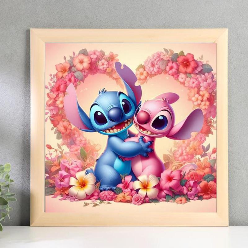 Disney Stitch Angel Pattern DIY Diamond Arts Colorful Painting Kit without Frame, DIY 5D Diamond Arts Colorful Painting Kit for Adults & Teenager
