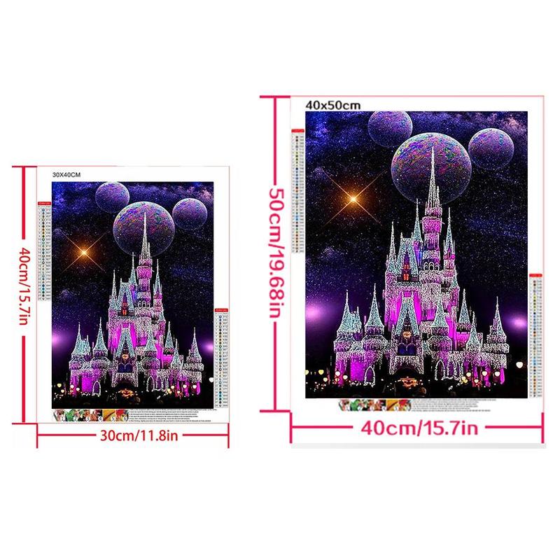 Disney Castle Pattern DIY Diamond Arts Colorful Painting Kit without Frame, DIY 5D Diamond Arts Colorful Painting Kit, Wall Art Decor for Home, Christmas Gift