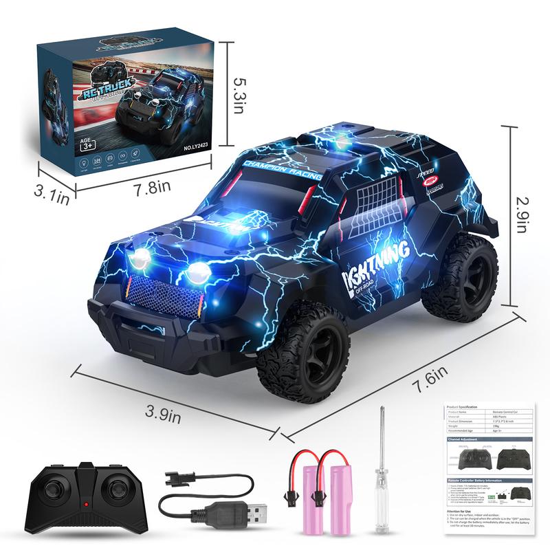 Remote Control Car for Boys 4-7, Off Road Mini RC Car for Kids, Cool Light Up 1 24 Scale Hobby RC Cars Truck Race Car Toy Christmas Birthday Gifts for 3 4 5 6 7 8 Years Old multicoloured occupations dinosaur truck