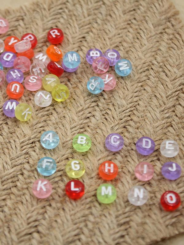 Transparent Letter Beads, DIY Fashion Necklace Bracelet, Jewelry Making Supplies for Women & Girls