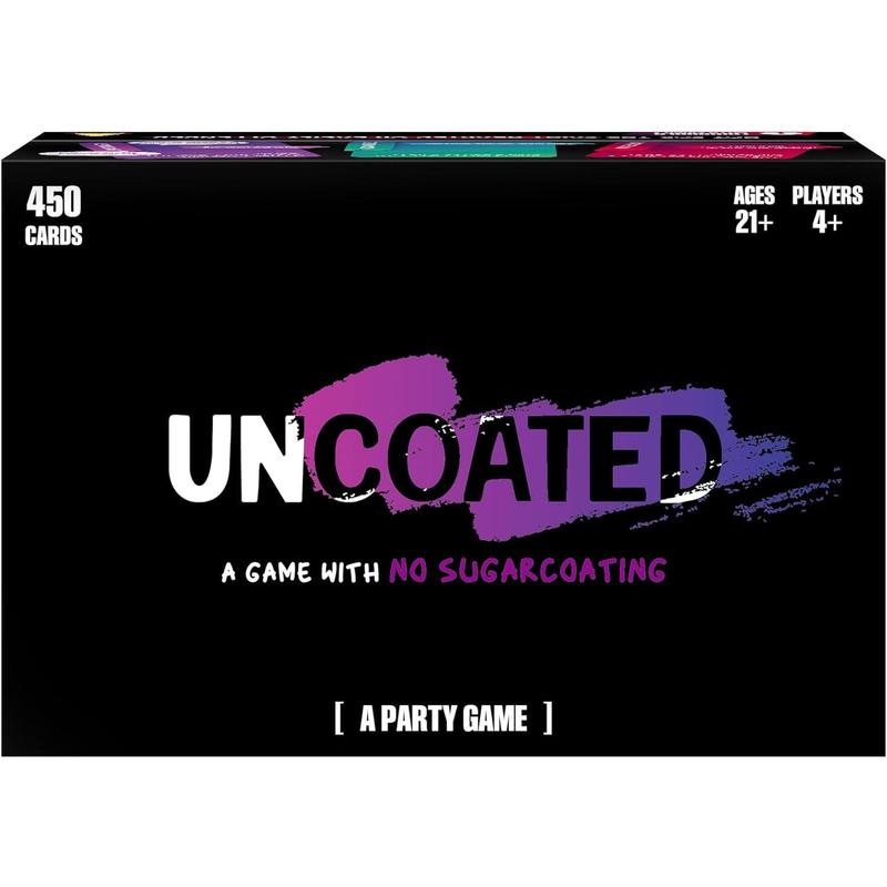 Uncoated Party Game for Adults Ages 21+, Hilarious, Social & Interactive Card Game for Game Night, Pre , Parties, & Gatherings, 4+ Players, 450+ Cards, Unfiltered Fun & No Sugarcoating