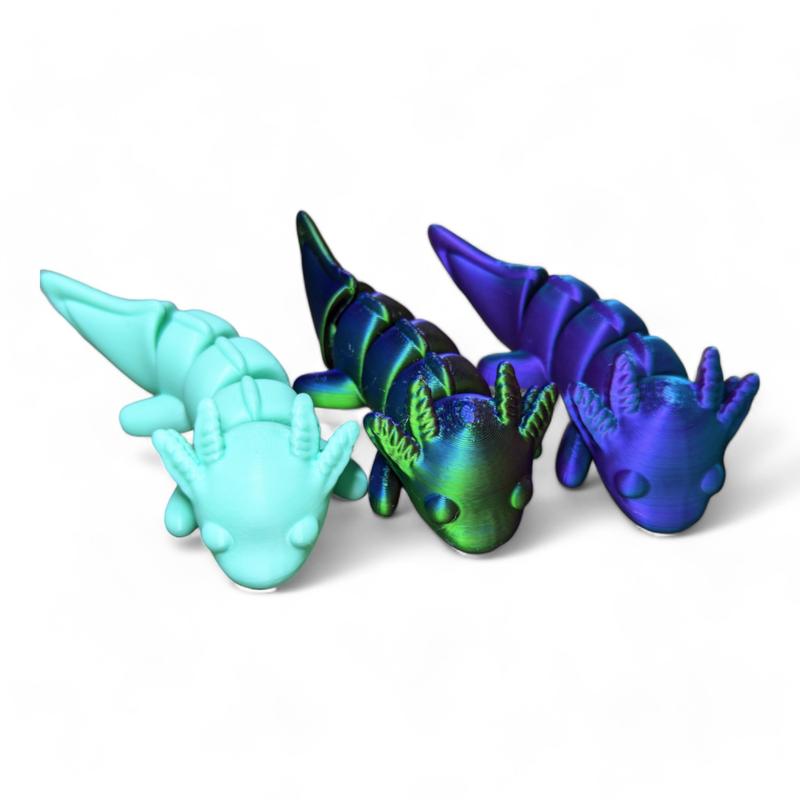 Baby Axolotl - 3D Printed - Moves and Articulates - Stress relief toy! - Fun for Everyone!