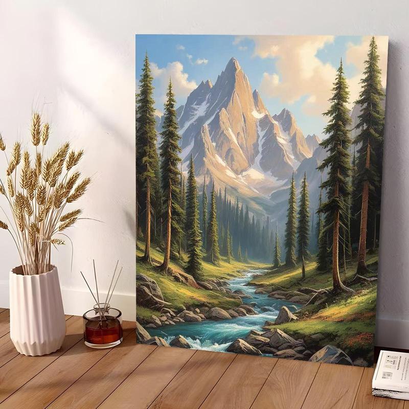 Landscape Pattern DIY Painting Kit without Frame, 1 Set DIY Paint By Number Kit with Accessories, DIY Painting Supplies for Home Decor