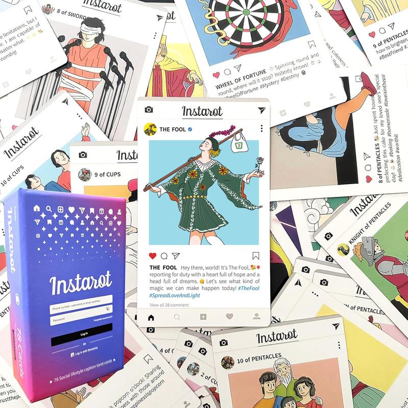 Instarot Tarot Deck: 78Tarot Cards, Divination tool, tarot reading, psychic reading, fortune, spiritual, unique tarot, trendy tarot