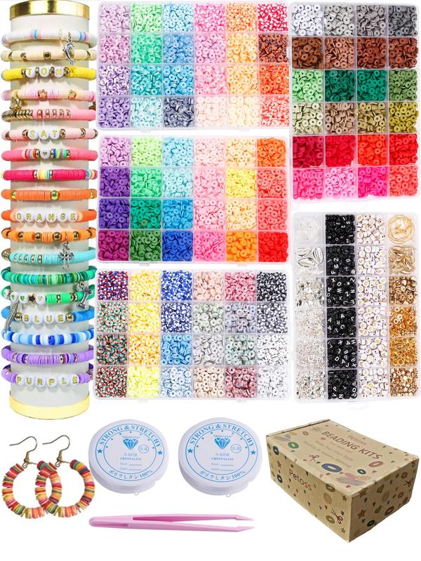 Colorful Beads & Letter Beads Kit, DIY Jewelry Making Kit, DIY Jewelry Making Supplies for Bracelet Necklace Earrings, Fashion Accessories for Women & Girls