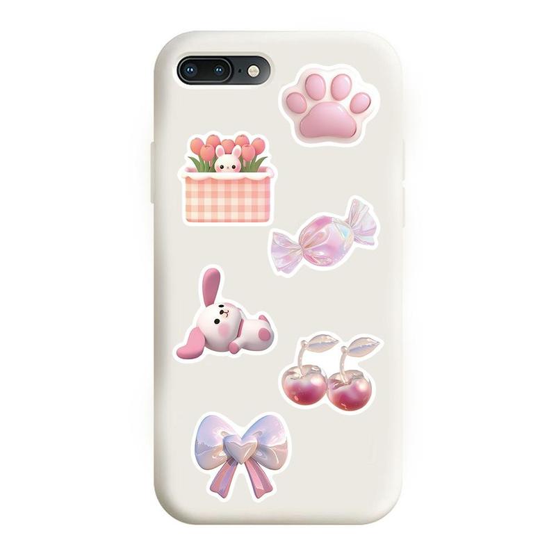 50pcs Cute Cartoon Pink Stickers Kawaii Pink Diy Stickers Scrapbooking Phone Luggage Skateboard Decorative Waterproof Decals