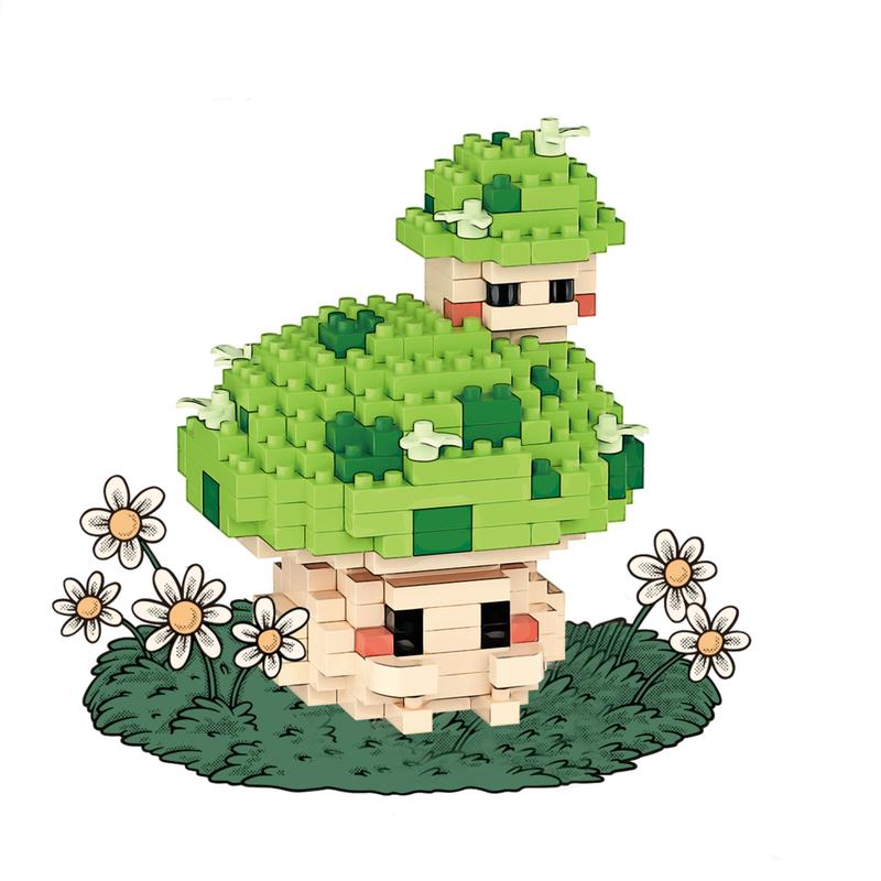 New Building Block Small Mushroom Series Table Ornaments Decorate Christmas Halloween Gifts