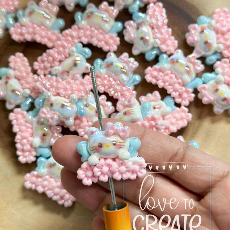 Kitty Beads Set of 2 - Perfect for Jewelry, Charms, and Keychains