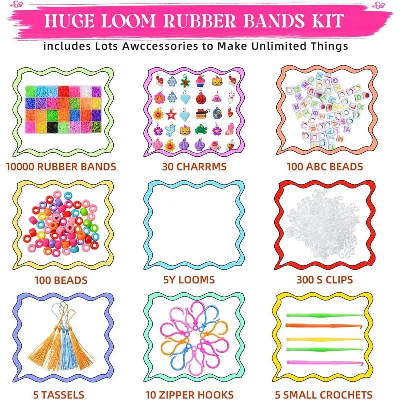 16000+Rubber Band Bracelet Kit, Loom Bracelet Making Kit , Rubber Bands Refill Loom Set, Loom Bands Kit,Friendship Bracelet Creativity Birthday Kits