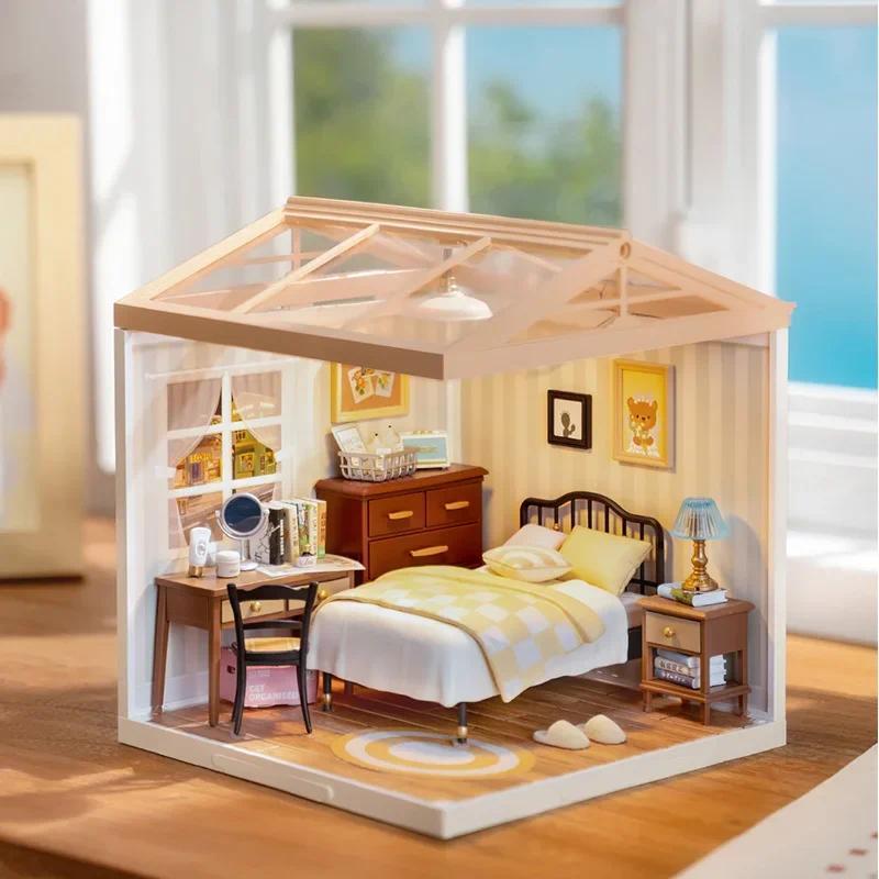 Rolife Sweet Dream Bedroom DIY Plastic Miniature House Super Creator-Mini Blocks Model Building Set christmas 2024 ornament