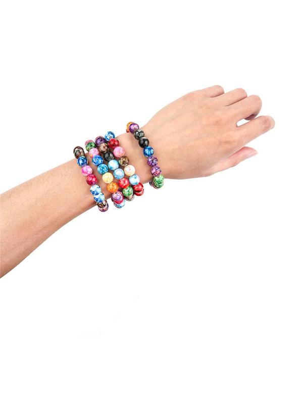 Mixed Color Glass Bead (80pcs), DIY Jewelry Making Supplies for Bracelet & Necklace & Phone Chain, Fashion Accessories for Women & Girls