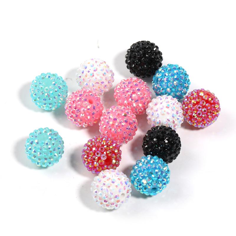 Colorful Rhinestone Beads Round Spacer Beads for Jewelry Bracelet Necklace Pen Bag