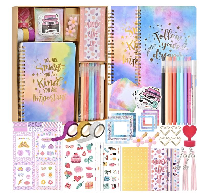 DIY Journal Kit for Girls - DIY Journal Set for Tween & Teen Girls, Gifts for Girls Stationery Set, Scrapbook & Diary Supplies Set, Journaling Art Crafts Kit