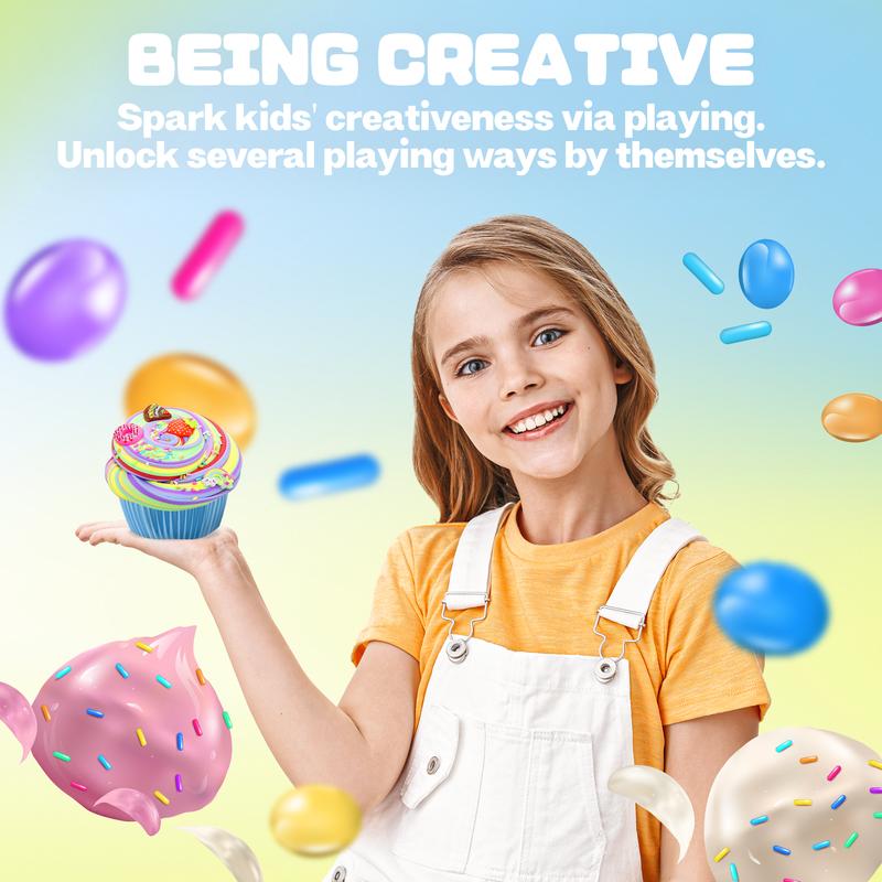 BELLOCHIDDO Ice Cream Slime Kit - Slime Kit for Girls Ages 8+, Slime Making Kit Toys, Perfect Birthday Gifts to Make Snow Slime, Rainbow Slime(30PCS)