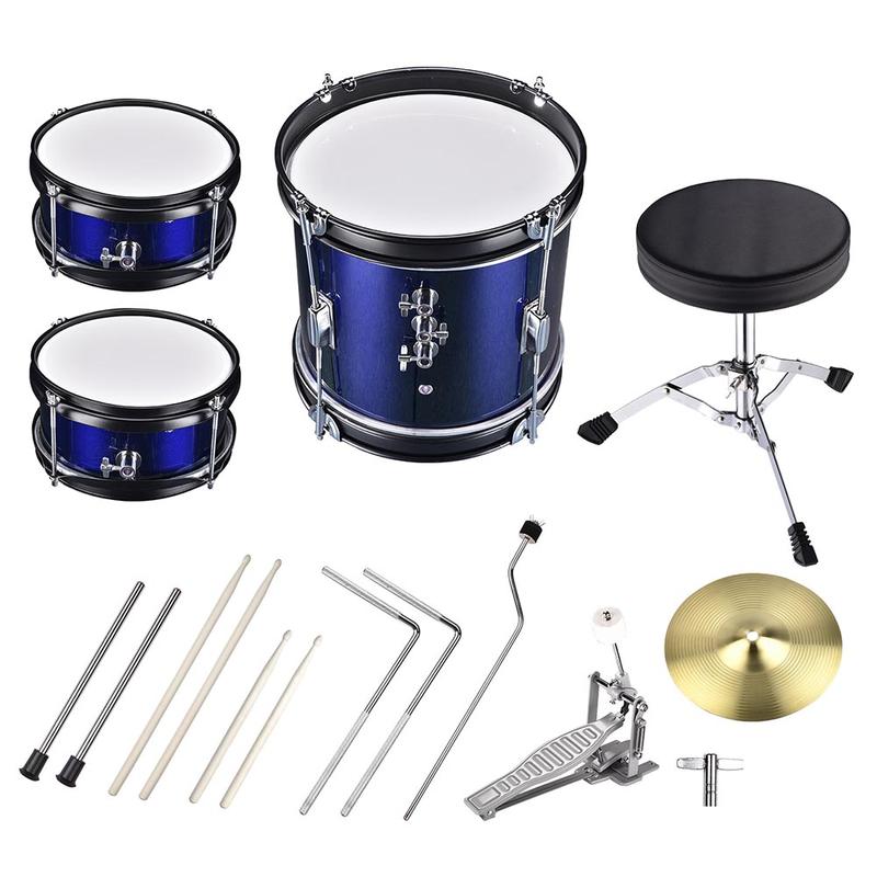 Yescom Junior Kids Drum Set w  Cymbal Drum Throne 3pcs 12inch