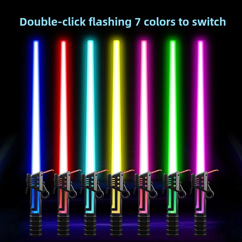 7 Color Retractable Light up Saber for Kids,Light Up Saber with Sound,Boys Sword Toy,Galaxy War Fighters and Warriors for Dress Up Party, Xmas Present