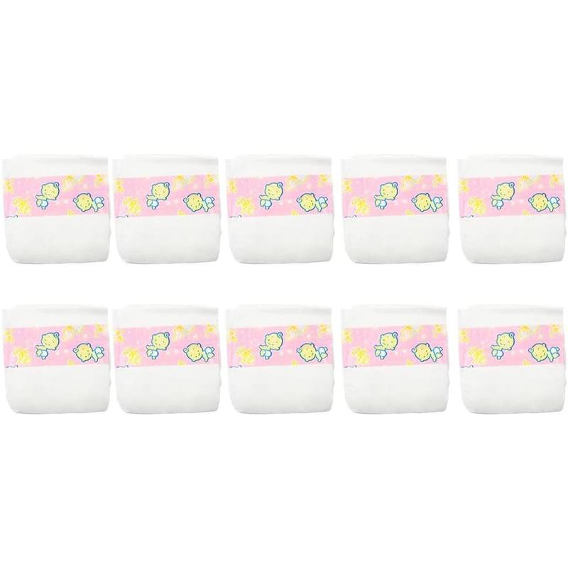 CHAREX Baby Doll Diapers Pack - 10 Pieces Newborn Dolls Diapers Refill, Doll Accessories for 18-24 Inch Reborn Dolls