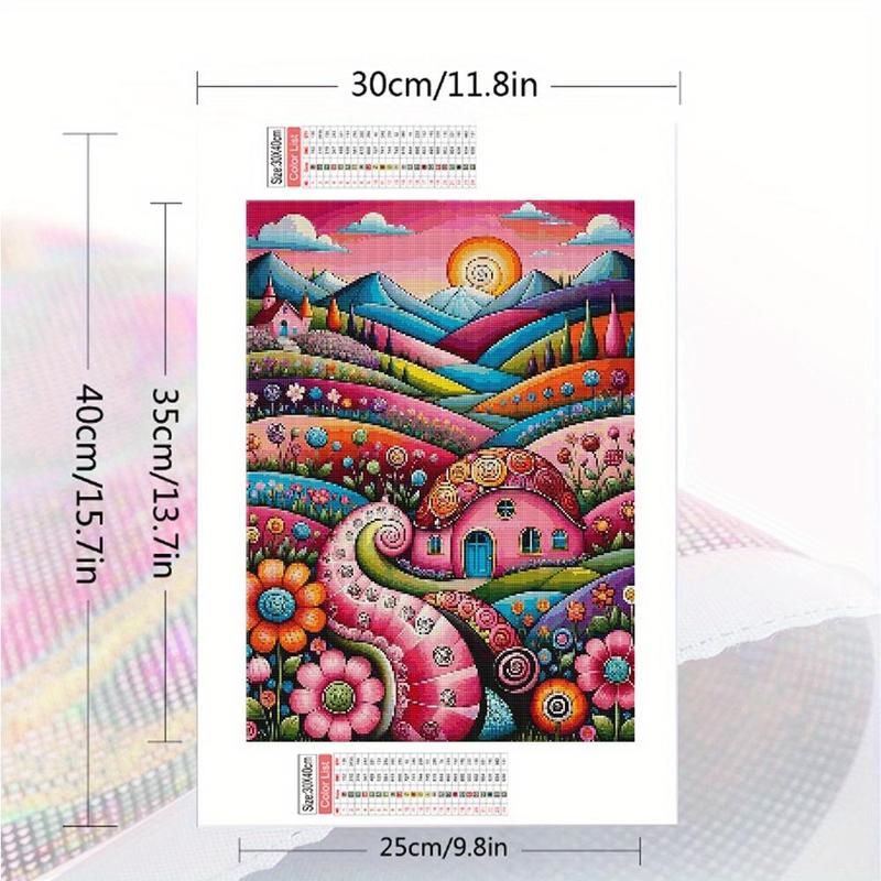 Fantasy House Landscape Pattern DIY Diamond Arts Colorful Painting Kit without Frame, DIY Decorative Art Picture, Wall Art Decor for Home Living Room Bedroom
