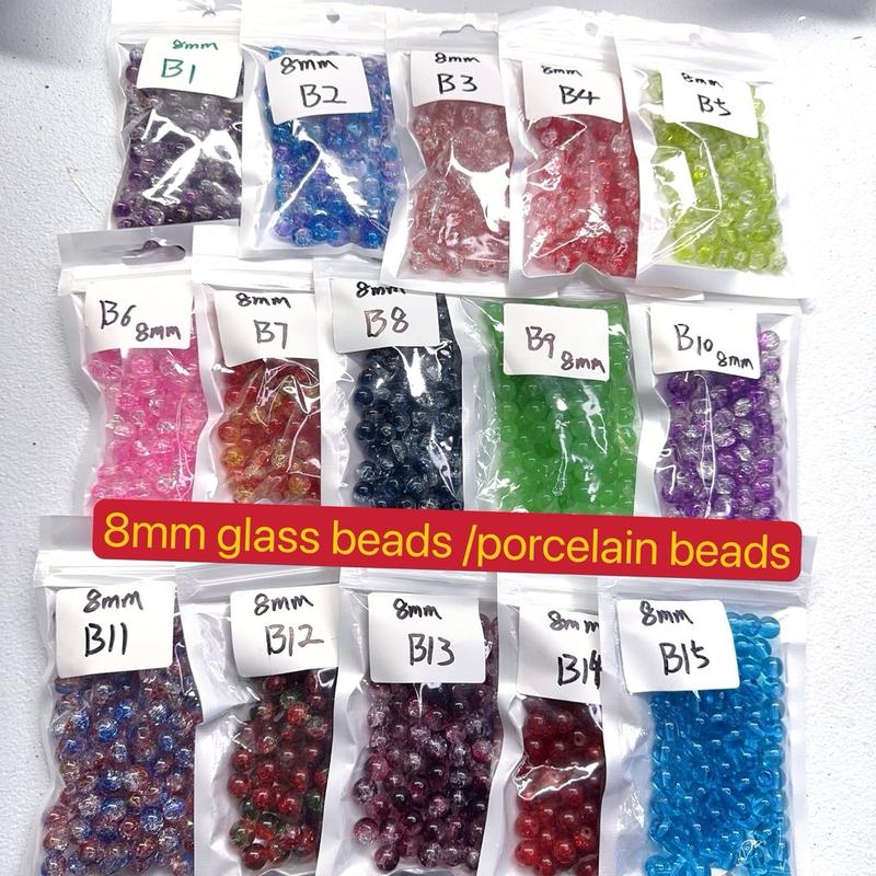 DIY 50pcs glass beads Natural semi-finished porcelain beads for bracelet necklace making