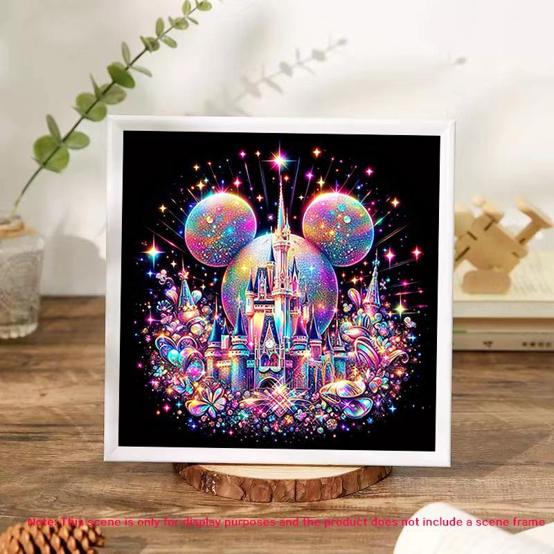 Cartoon Castle Pattern DIY Diamond Art Painting Without Frame, DIY 5D Diamond Arts Painting Kit, Wall Art Decor For Home Living Room Bedroom, Christmas Gift