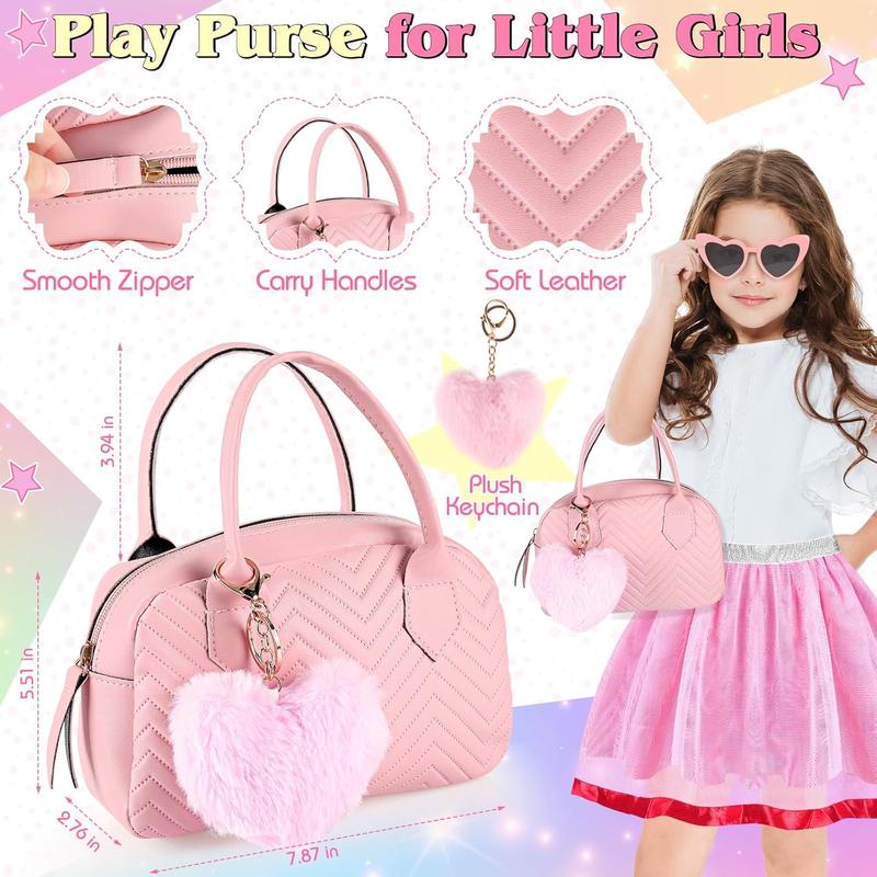 Play Purse for Little Girls Toddler, Little Girls Purse with Pretend Makeup, Princess Pretend Play Girls Toys with Handbag, Kids Toy Purse Birthday for Girls 3 4 5 6 7 8 Year Old