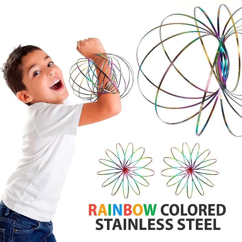 Mystical Flow Rings Arm Toy - 3D Kinetic Spring Bracelet with Magic Ring, Slinky Design, and Colorful Appearance Perfect Gift for Christmas, Halloween, Thanksgiving Day, Easter