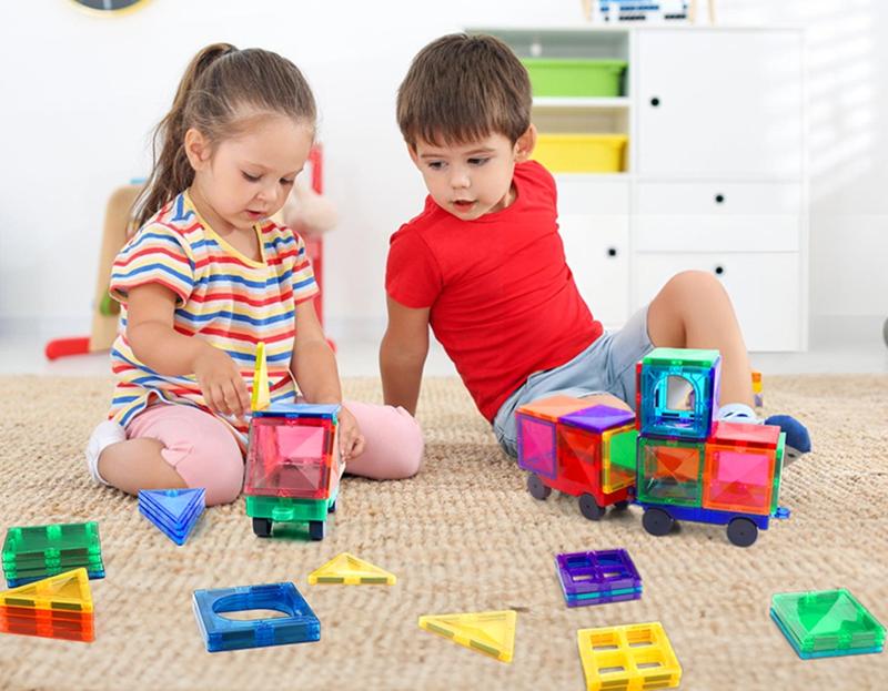 Car building block Construction Kit block set, Magnetic Tiles Kids Toys Magnet Toys for Toddler Magnetic Blocks Toys Preschool STEM Learning Sensory Montessori Toys for 3-12 year Old Boys kids, Safe Creativity Toddler Kids Toys, Christmas train,Gift model