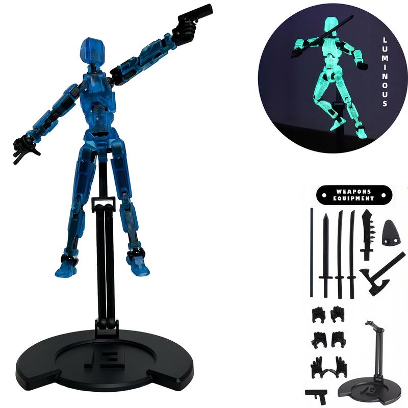 Pre-Assembled Luminous T13 3D Printed Fully Articulated Robot Model - Ready for Stop-Motion, Halloween, and Christmas Gifts