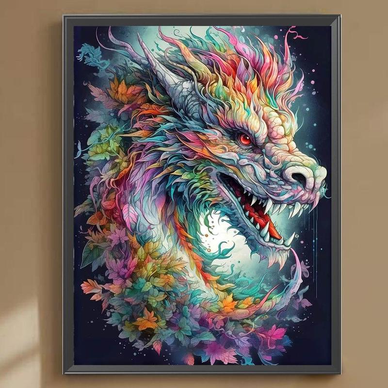 Dragon Pattern DIY Diamond Arts Colorful Painting Kit without Frame, DIY 5D Diamond Arts Colorful Painting Kit, Wall Art Decor for Home Bedroom