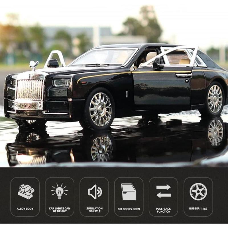 STONESTAR 1:32 Rolls-Royce Phantom Model Car Alloy Sound Light Echo Car Model Toy, Six Door Car Die Cast Pullback Toy Car For Kids Christmas Gift