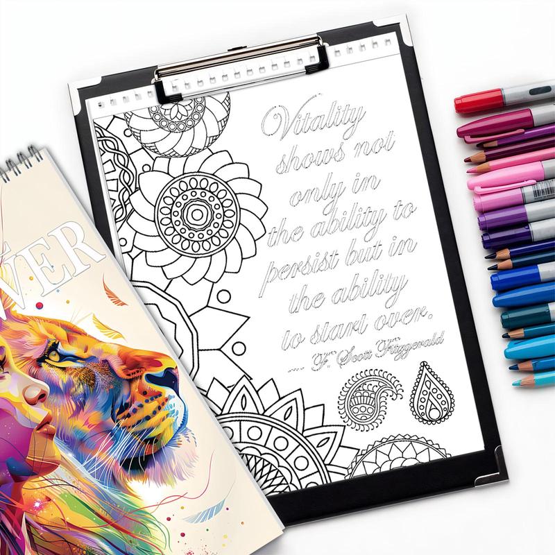 Motivational Theme Coloring Painting, Beautiful Patterns, Perfect Gift for New Year Birthday Christmas and Other Holiday Parties