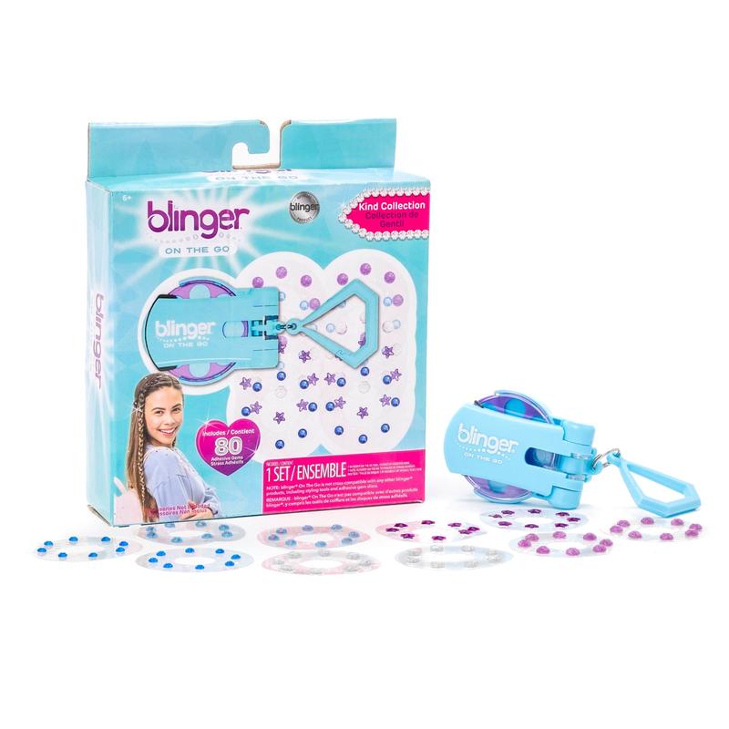 blinger® On The Go (Mini) Starter Kit with blinger® mini Gem Stamper + 80 Colorful Acrylic Rhinestones
